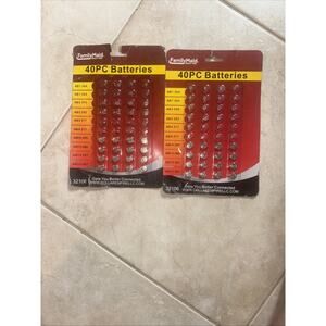 2 Packs Alkaline Button Cell Batteries 40 Piece Set